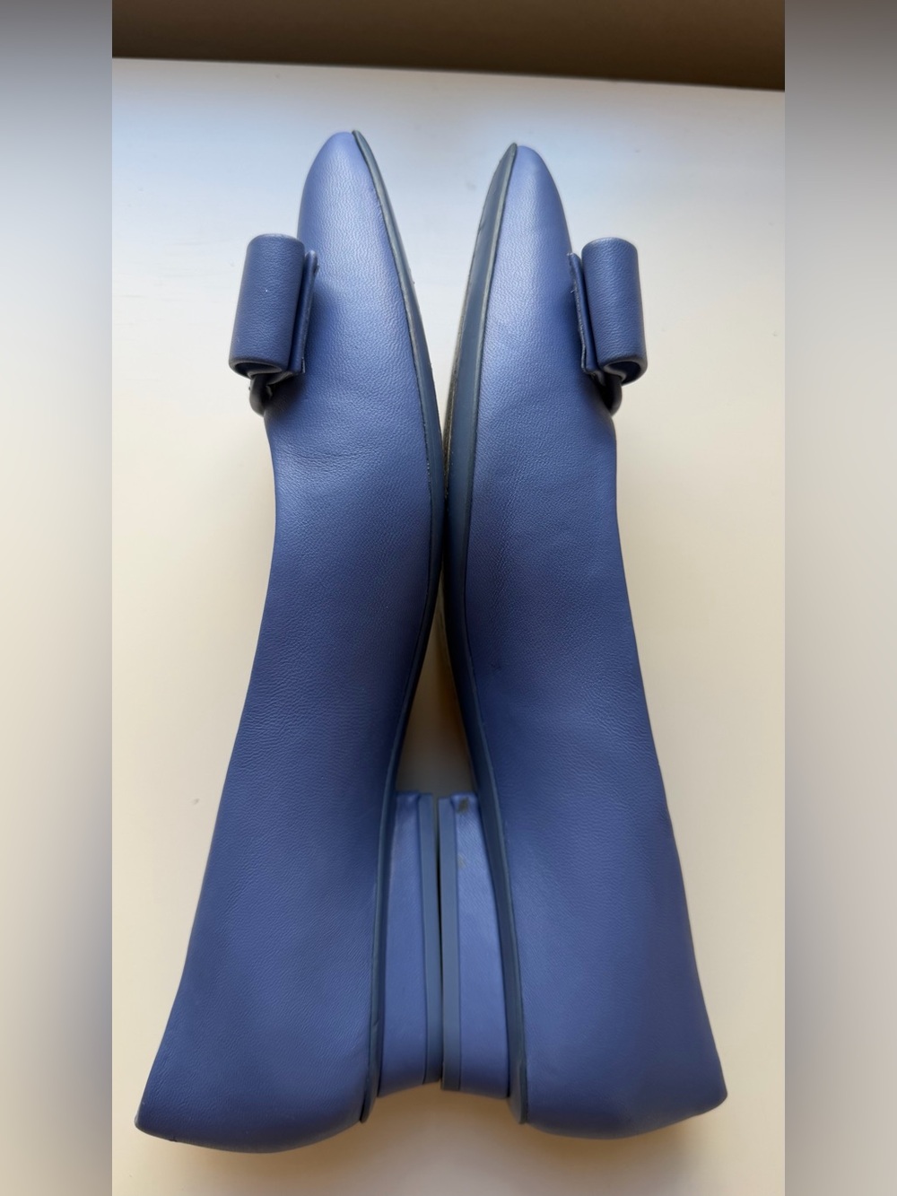 Ferragamo Viva Ballerina Cornflower Blue Leather Flats Size 6 - Picture 8 of 14